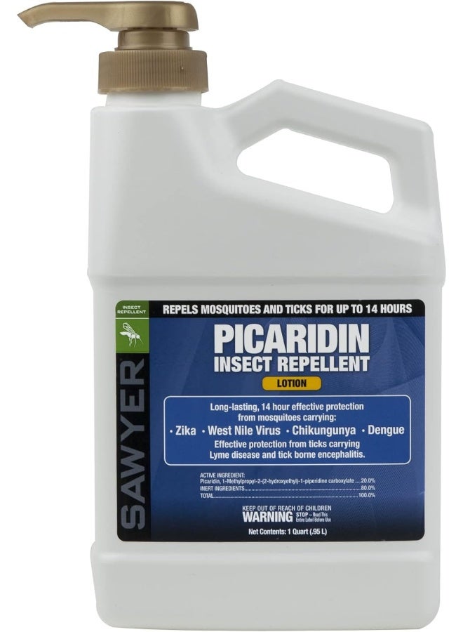 Sawyer Products SP565 Premium Insect Repellent with 20% Picaridin, 1-Quart Lotion Pump Dispenser, White - Image 1